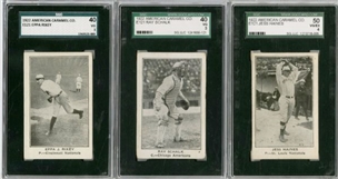 1922 E121 American Caramel "Series of 120" Graded Collection (7 Different) Including Hall of Famers